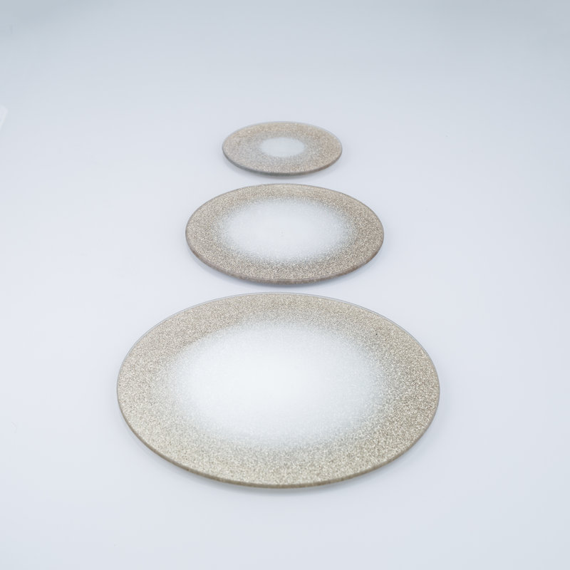 Glass Decorative Plate 1, 0.4cm H x 10cm W x 10cm D, Gold
