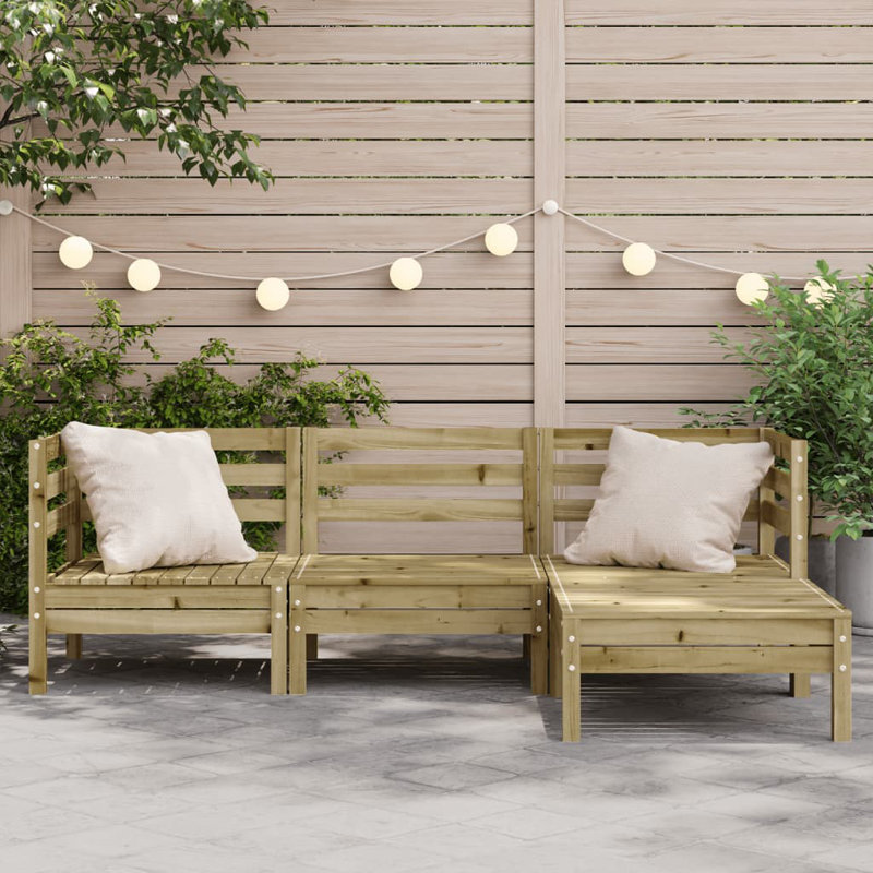 Liesl 190.5cm Wide Wood Patio Sofa, Dark Brown