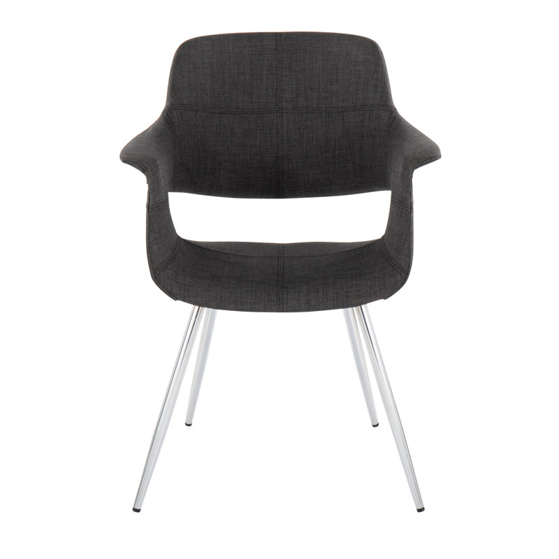Quirico 16.5'' H Upholstered Armchair, Chrome, Charcoal