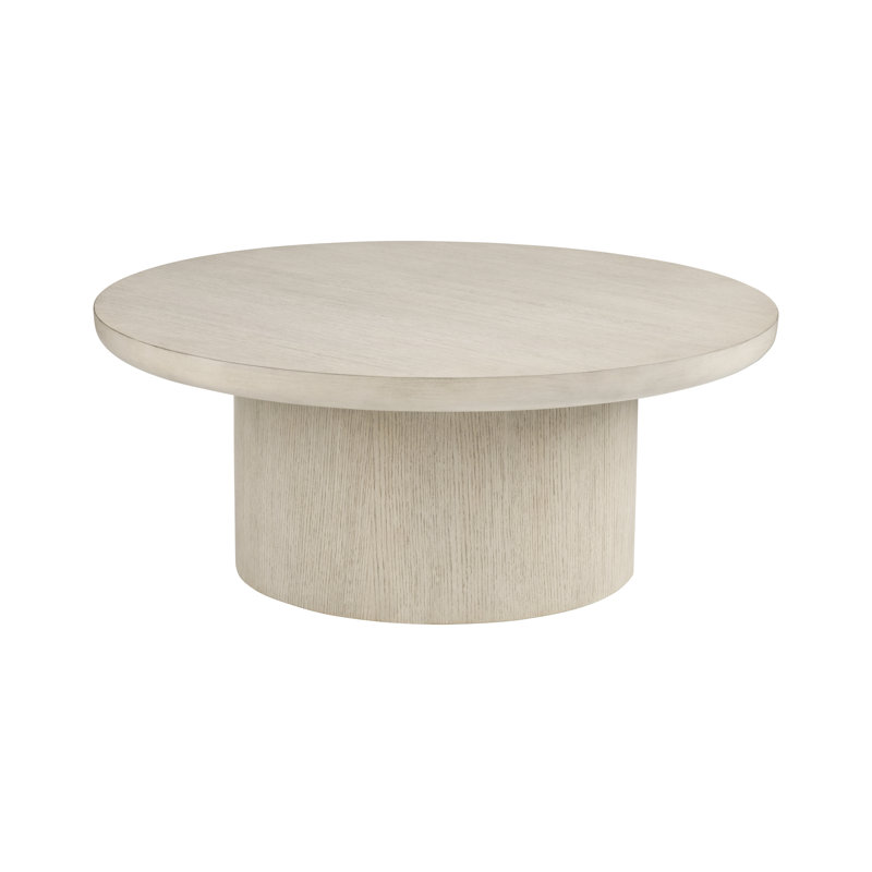 Table basse ronde en bois crème