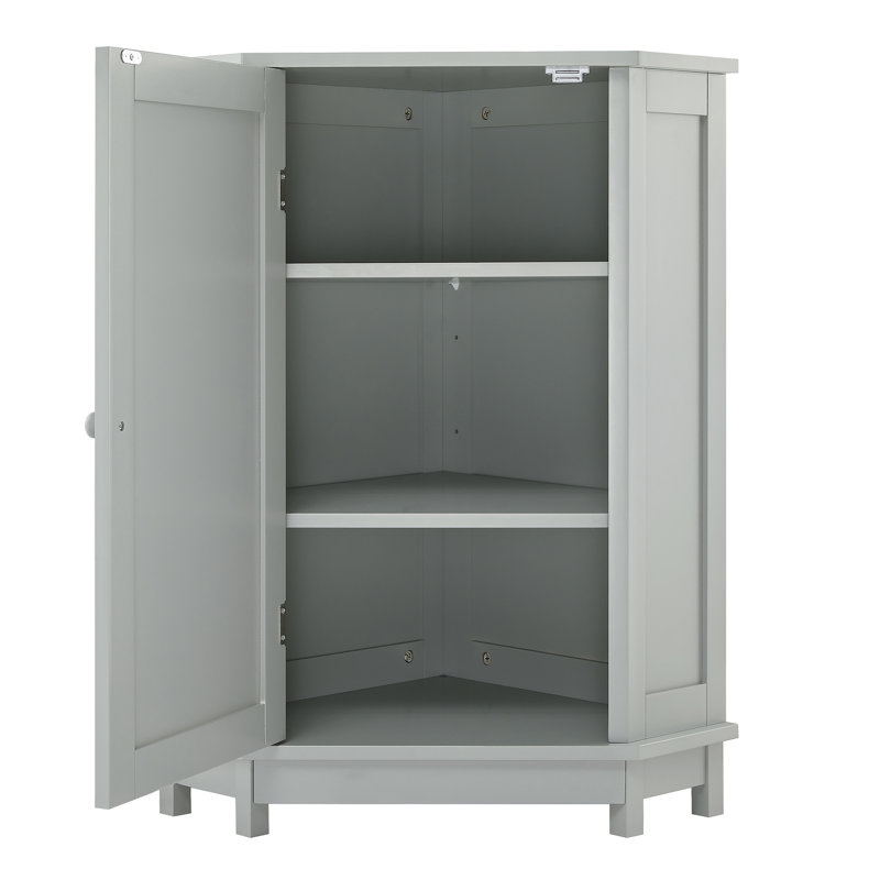 Armoire de coin réglable en MDF gris