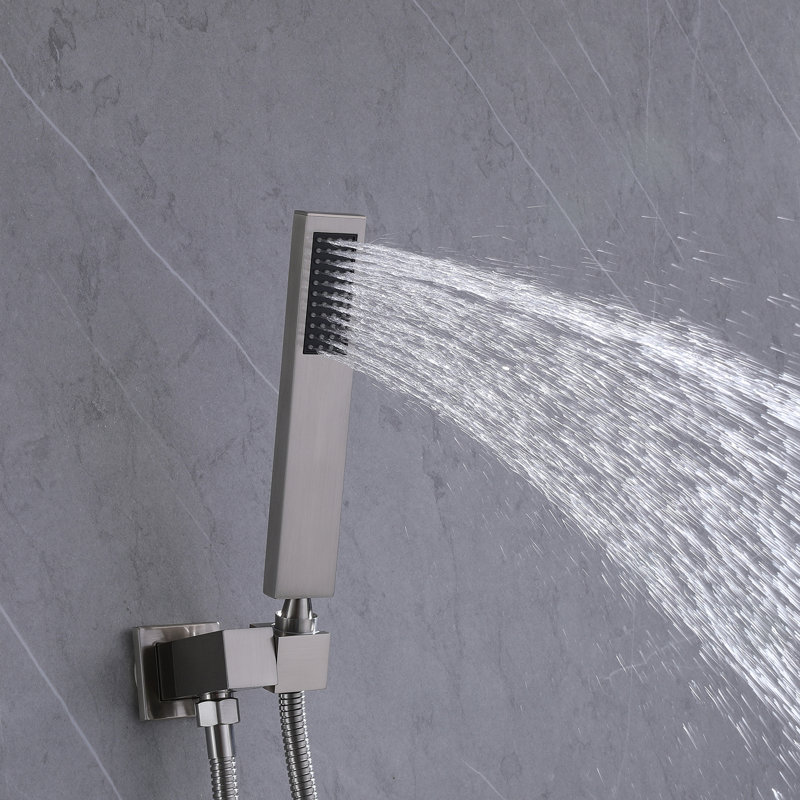 Brushed Nickel High Pressure Waterfall Spout Shower Kit