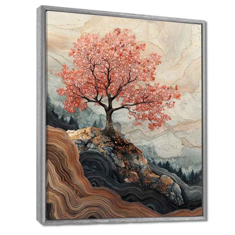 Hillyard - impressions sur toile florales, Argent argent, H 32 po x l 24 po, Impression encadrée flottante