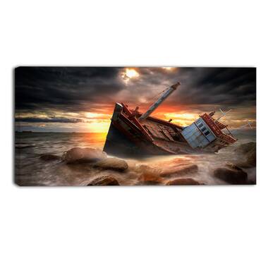 Fishing Boats by Janoka82 - Wrapped Canvas Photograph Breakwater Bay Size: 12 W x 8 H