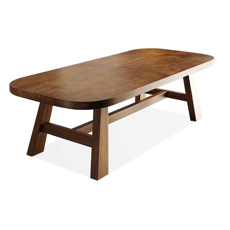 Table de salle à manger rectangulaire en bois massif brun noisette, H 29,53 po x L 86,61 po x l 35,43 po
