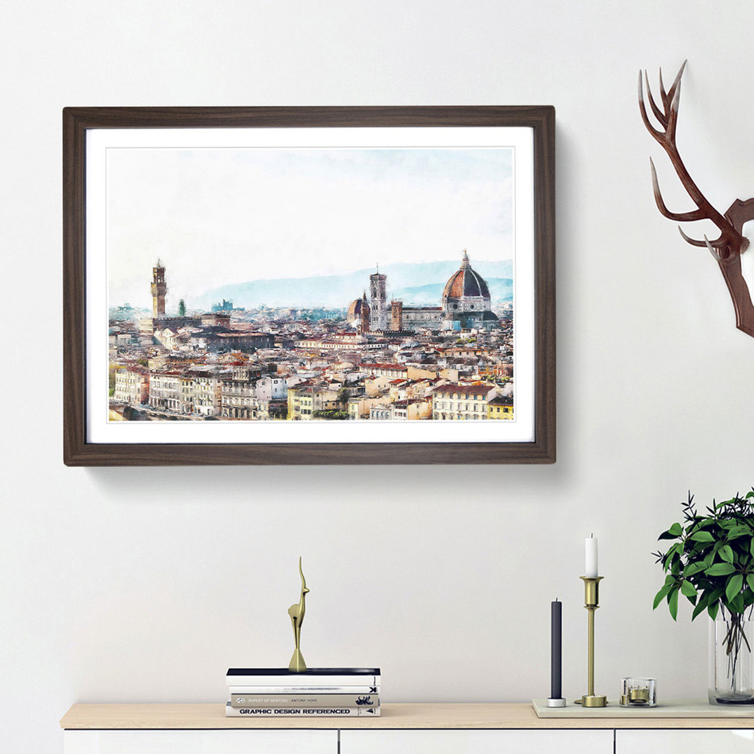 Florence Cathedral & Skyline in Italy - Framed Print