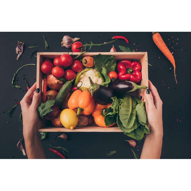 Box With Vegetables - Wrapped Canvas Print, 20cm H x 30cm W x 3.8cm D