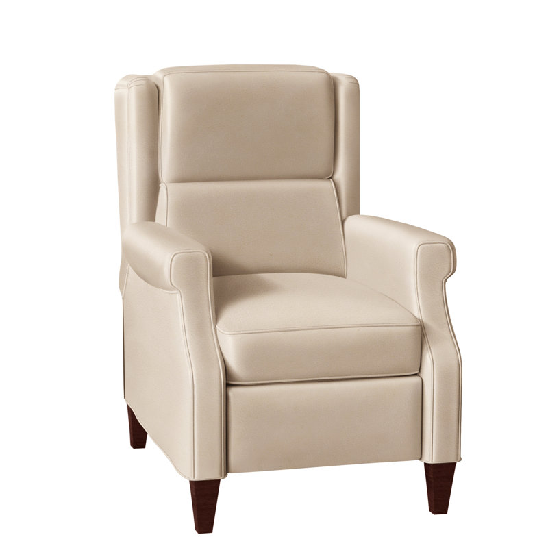 Gallaway Recliner, Manual, Mahogany, Aline Light Gray Stonewash Genuine Leather