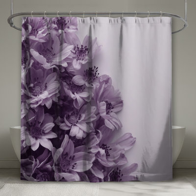 Purple Anemone Flowers Shower Curtains Extra Long
