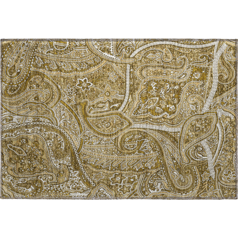 Premium Machine Washable Cerrito Brown Rug, Rectangle 1'8" x 2'6"