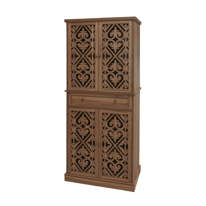 Armoire de rangement spacieuse avec 4 portes, 1 tiroir et des tablettes personnalisables