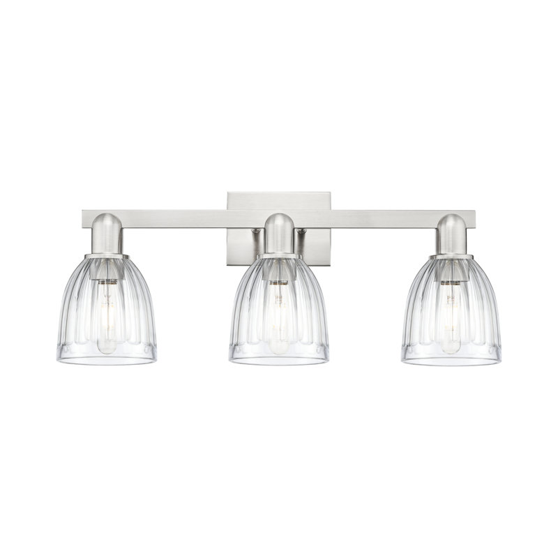 Arcadia - Cozine - Éclairage pour meuble-lavabo de salle de bain 3 lumières, Nickel satiné brossé