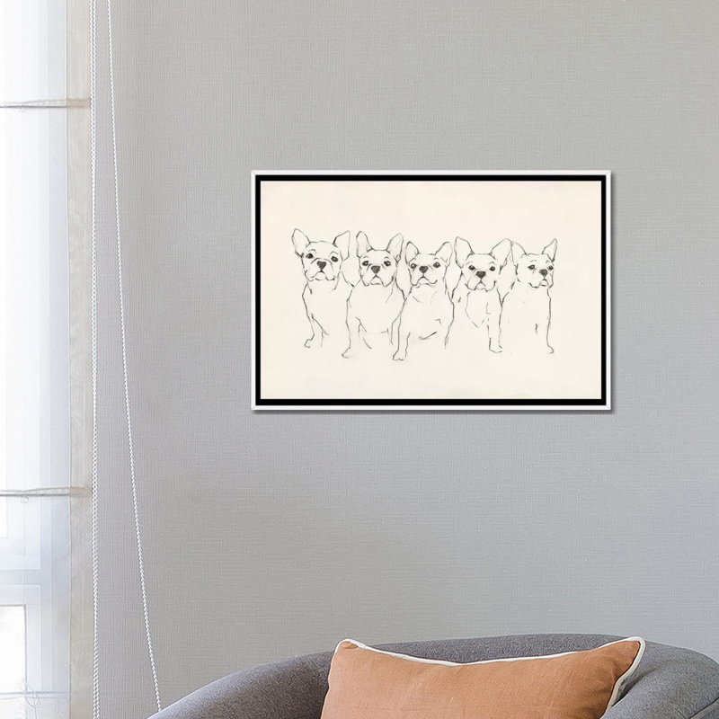 Snuggle Squad I par Ethan Harper - reproduction d'art, H 18 po x l 26 po x P 1,5 po, Toile blanche encadrée, Pas de tapis