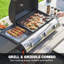 Outsunny 3 Burner Portable Gas Plancha BBQ Grill 7.5 kW with Griddle Black