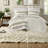 Neutral Stripe Textured 3-piece Full/queen Bedding Set With Durable Polyester Material