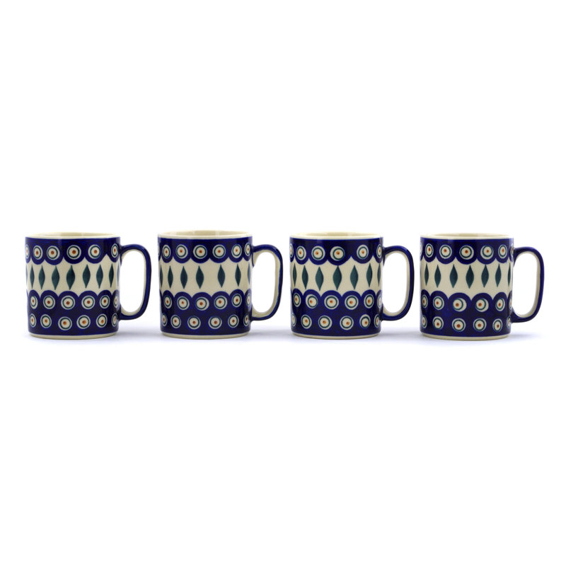 Handmade Stoneware Coffee Mug, 4, Peacock