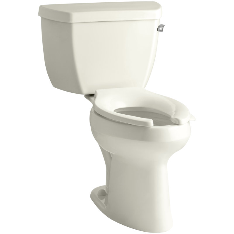 Highline Classic Comfort Height 2 Piece Elongated 1.0 GPF Toilet with Pressure Flush Technology, Right-Hand, No, Biscuit