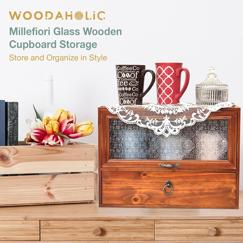 Organisateur de table Vintage - plateau de rangement en bois