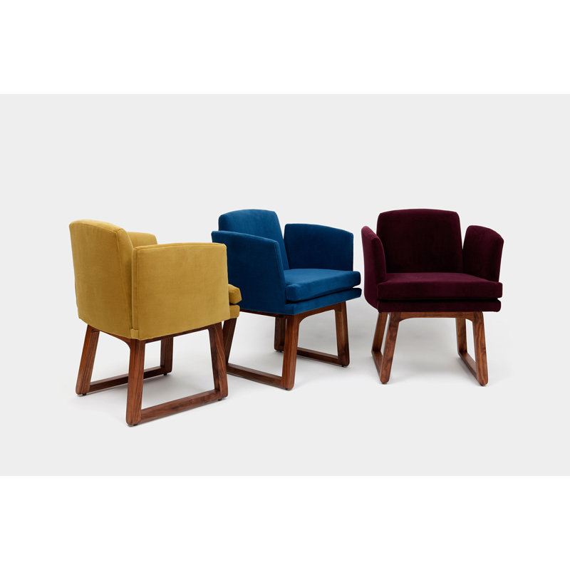Allison Upholstered Arm Chair, Eggplant