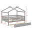 Wooden House Bed With Trundle-1829324157