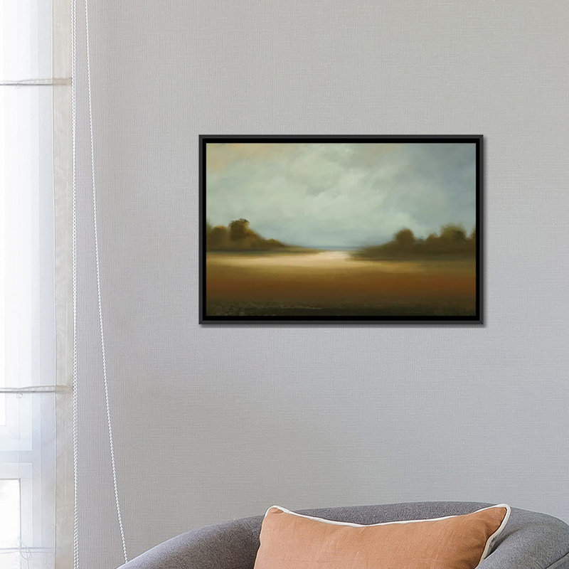 Peaceful Vista by Lisa Ridgers - Print, 18" H x 26" W x 1.5" D, Black Framed Canvas, No Mat