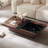 Luxury stone solid wood simple coffee table