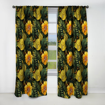 Monstera - motif tropical magique III - Rideau floral - Rideau occultant floral - 1 panneau