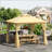 10' x 10' Metal Patio Gazebo, Double Roof Outdoor Gazebo Canopy Shelter with Tree Motifs Corner Frame and Netting, for Garden, Lawn, Backyard, and Deck