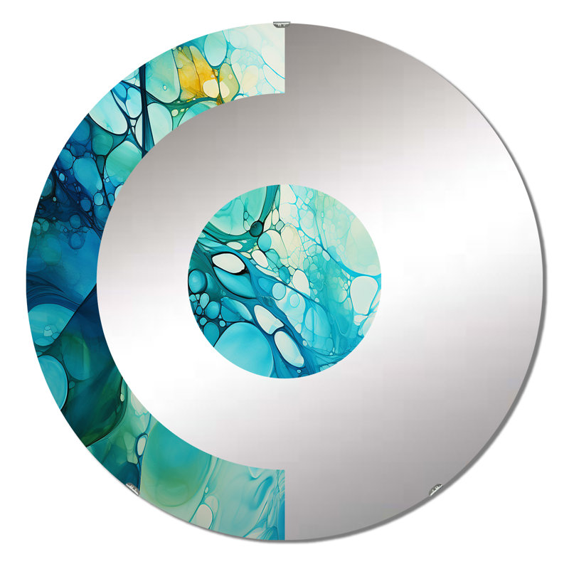 Jaisean - Miroir mural demi-cercle, 23,6 po x 23,6 po