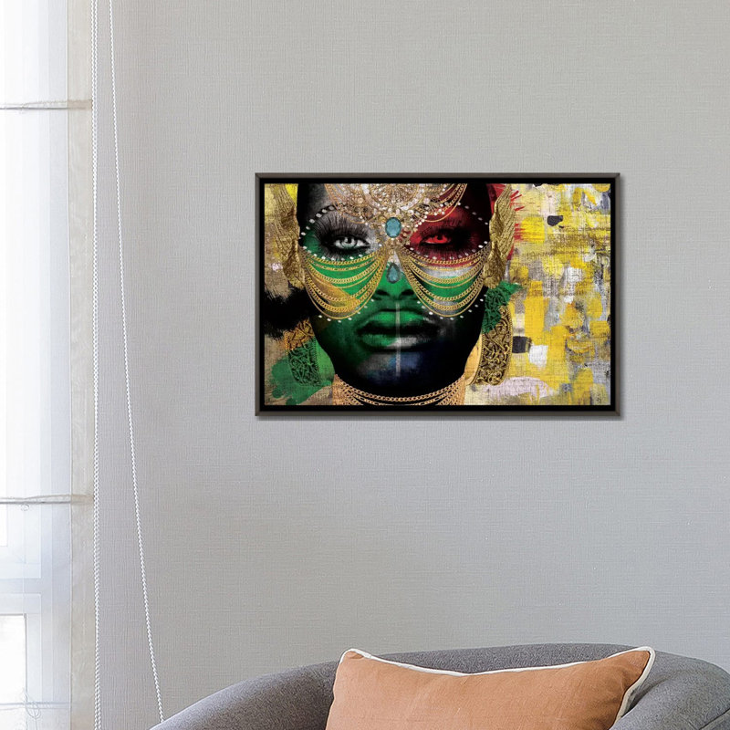 «Girl» par Nikki Chu - reproduction, H 18 po x l 26 po x P 1,5 po, Cadre rustique foncé