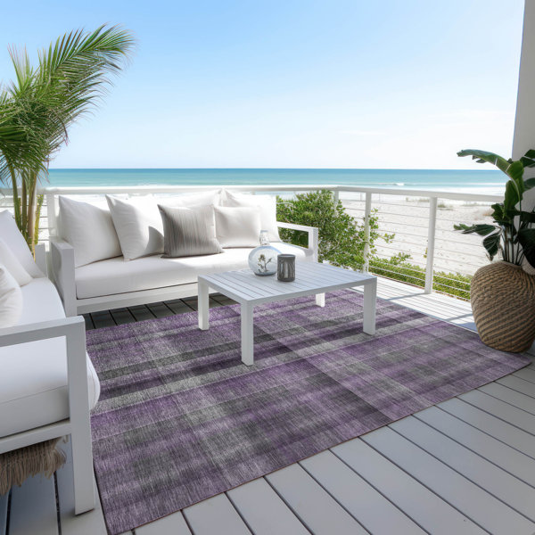 Langley Street Kinslee Washable Plaid Indoor / Outdoor Rug | Wayfair