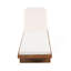 Méridienne d'extérieur - Design en bois d'acacia et en rotin PE avec coussin blanc