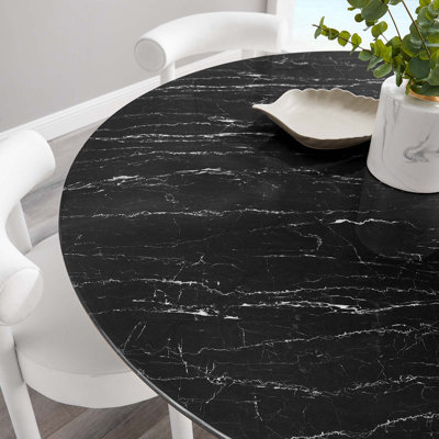 Lippa Bar Table, Artificial Marble Round Top, by Modway