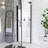 30"X 72" Pivot Shower Door, Matte Black Aluminum Frame, Half Frame ,1/4" Tempered Glass Explosion Proof Film,Stainless Steel Handle