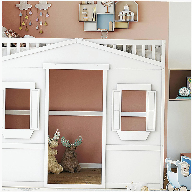Lit mezzanine double avec échelle - Blanc, Blanc, Double