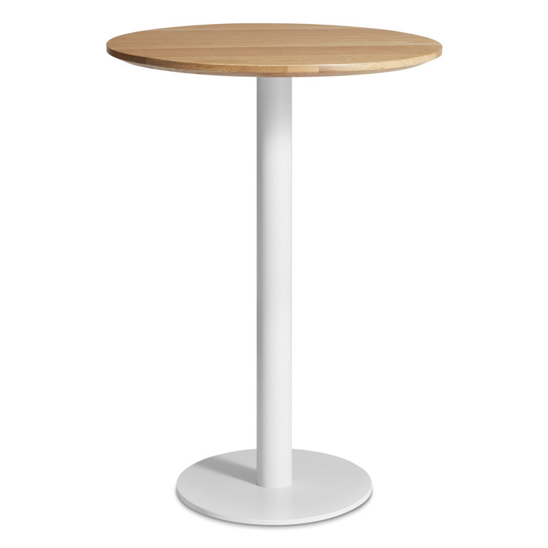 Easy Round Dining Table, White Oak, Matte White, 40" H x 30" W x 30" L