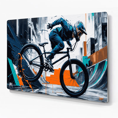 Sports BMX Gray Metal Wall Art