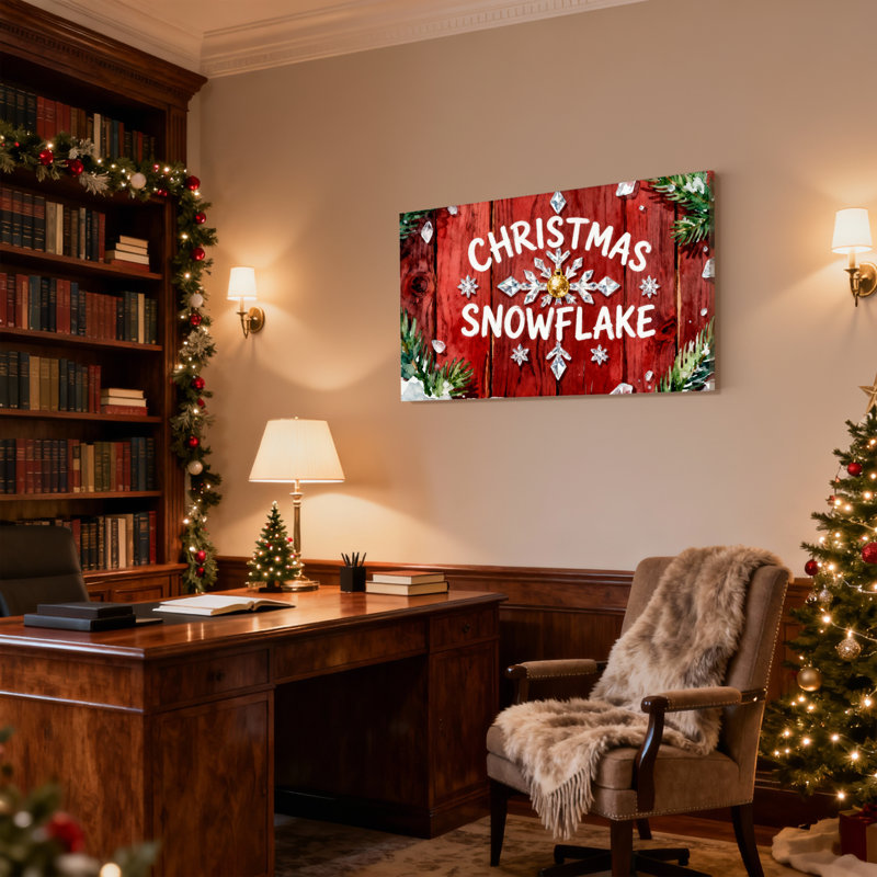 Ensemble de 3 impressions sur toile flocon de neige, H 16 po x l 24 po
