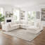 Canapé modulaire en forme de L de 110 po avec repose-pieds modulaire en L avec repose-pieds en chenille de 3 places, aucun assemblage requis-1599733600-1599733602