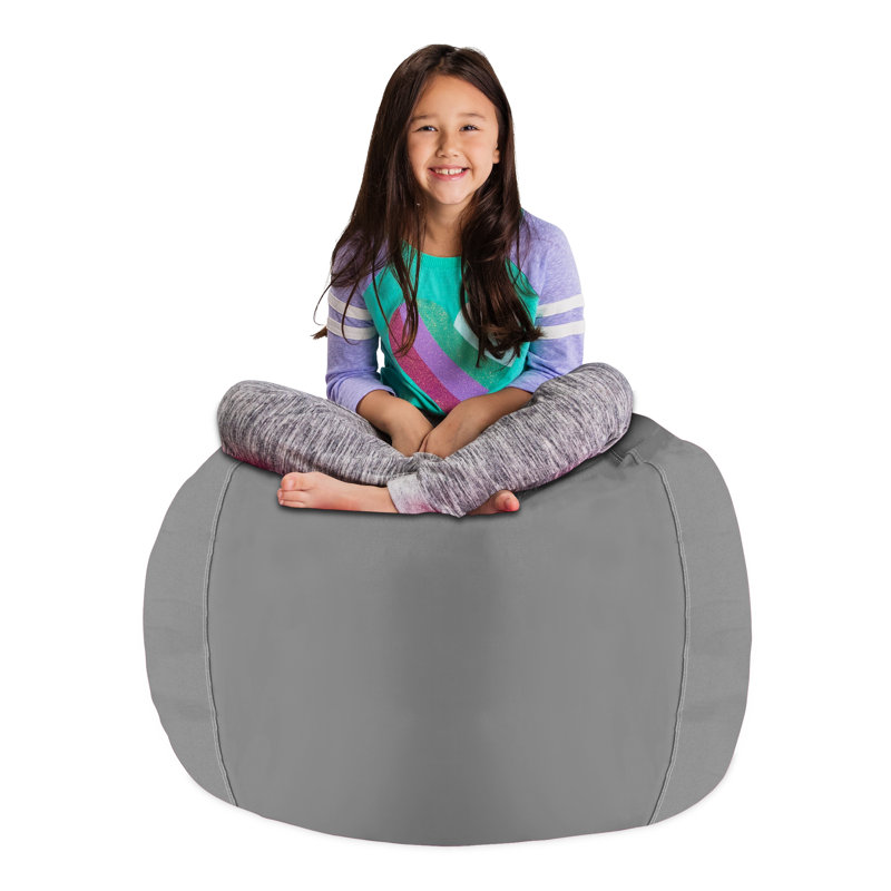 Kids Bean Bag Chair Cover - Stuffed Animal Storage & Toy Organizer with Zipper - Plush Storage Kids Bean Bag Cover only for Toddlers and Children's Rooms - Organizes Pillows, Blankets, and Stuffies - Multiple Colors, Sizes, and Fabrics