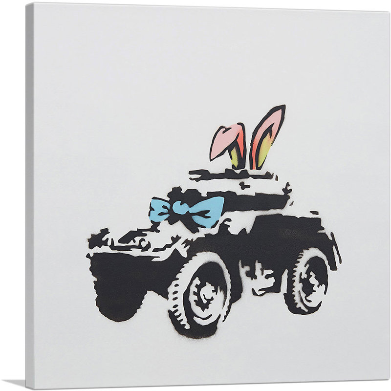 «Armoured Car» par Banksy, reproduction d'art sur toile tendue, H 12 po x l 12 po x P 1,5 po