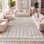 Tapis crème / gris Bouton Bouton Beni Souk