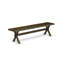 L'ensemble de salle à manger 6 pièces contient une table de salle à manger rectangulaire avec des pieds en X et 4 chaises Parson en tissu de café avec un banc, patiné-1274108262-1341622028