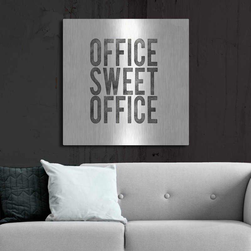 Art mural luxueux en métal «Work From Home 1» par Wild Apple, 36 po x 36 po, H 36 po x l 36 po