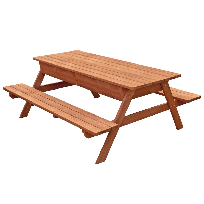 Table de pique-nique en cèdre avec grand compartiment de rangement