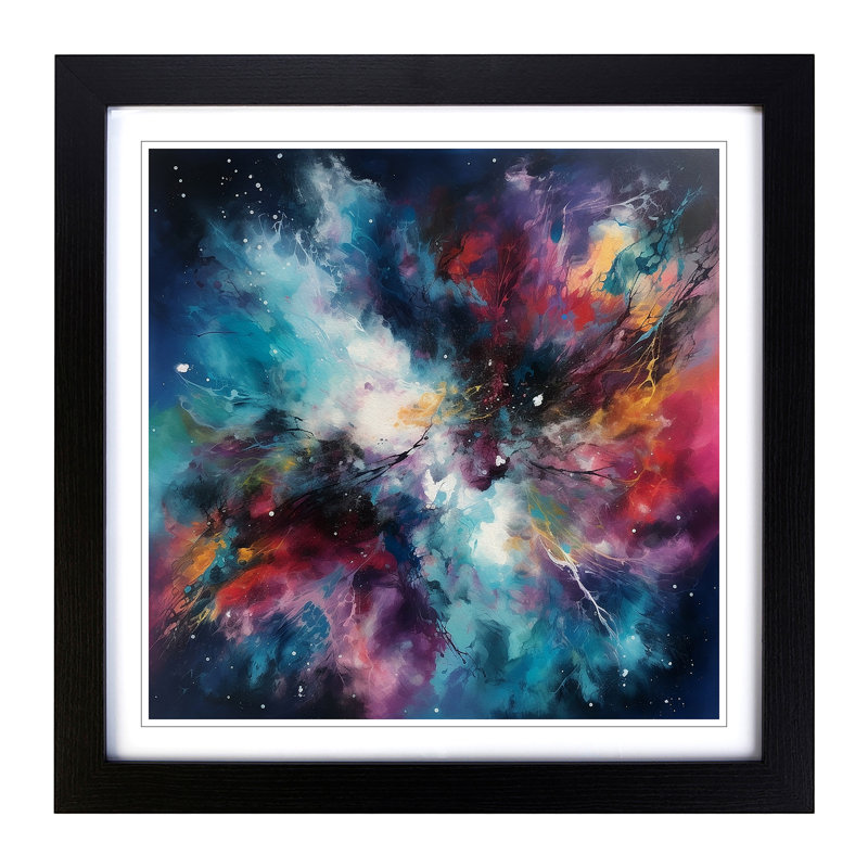Single Picture Frame Print on Wood, Black