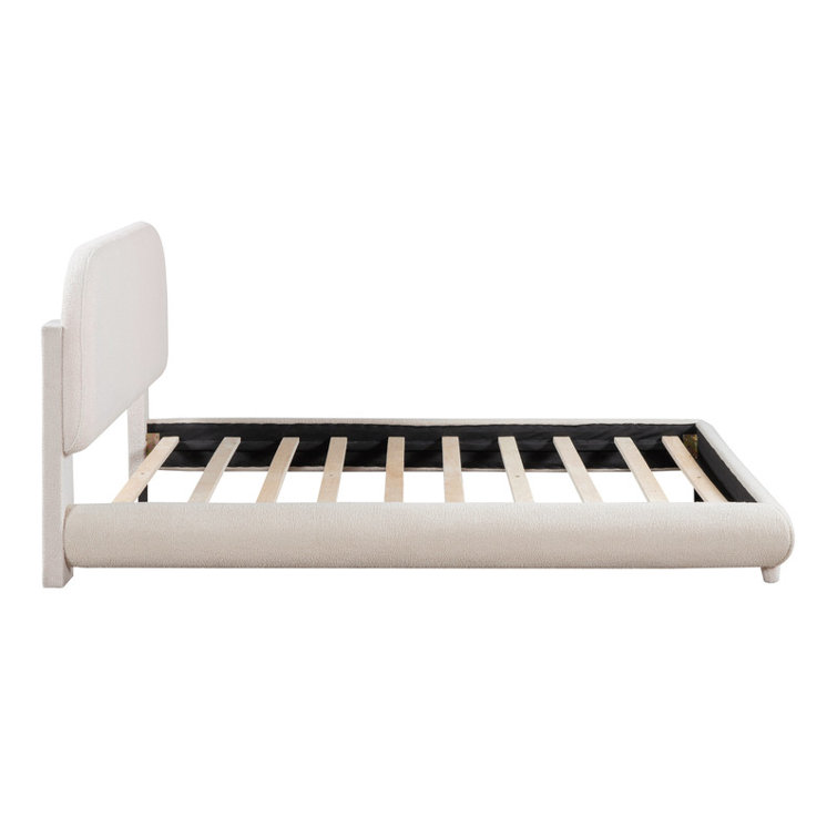 Latitude Run® Teddy Fleece Queen Size Upholstered Platform Bed