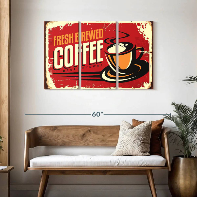Fresh Brewed Coffee Wall Sign, 28" H x 45" W