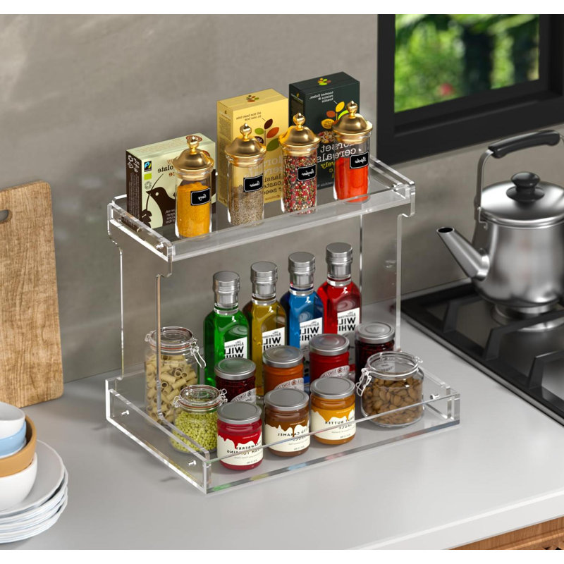 Bathroom Countertop Organizer, 2-Tier Clear Acrylic Counter Storage Shelf For Bathroom Counter Organizer, Clear