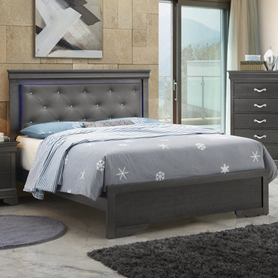 Transitional Full Bed In Metallic Black